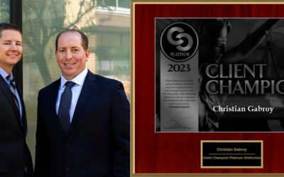 Gabroy | Messer Law Firm Honored With The 2023 Client Champion Platinum Award by Martindale-Hubbell