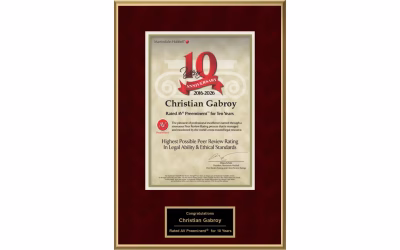 Attorney Christian Gabroy has Achieved the AV Preeminent® Rating – the Highest Possible Rating from Martindale-Hubbell®